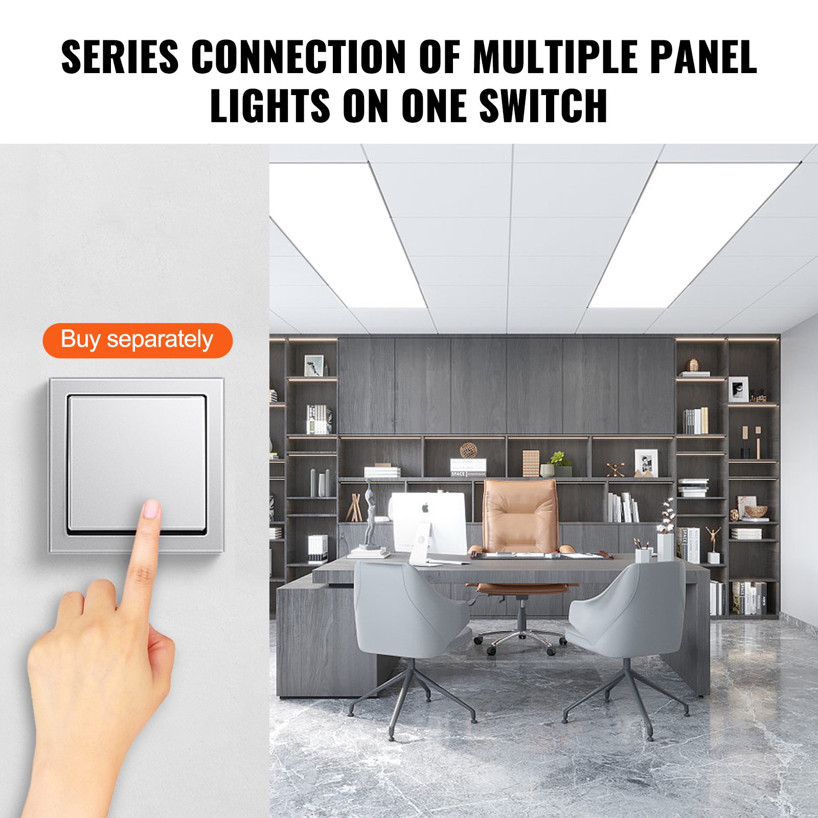 VEVOR 2 Pack 1x4 FT LED fladskærmslys, 6600LM 55W Manual - Billede 5
