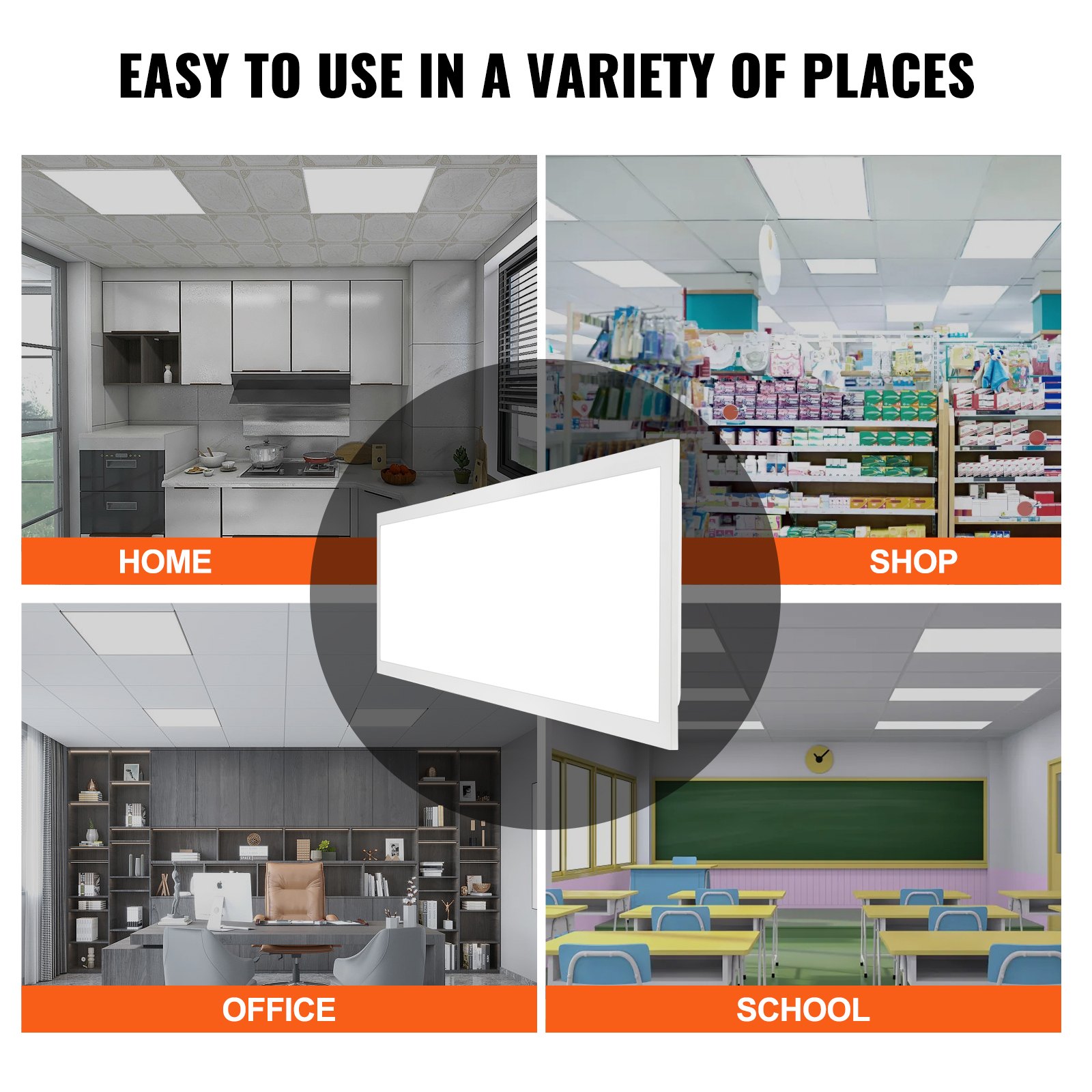 VEVOR 2 Pack 1x4 FT LED fladskærmslys, 6600LM 55W Manual - Billede 6