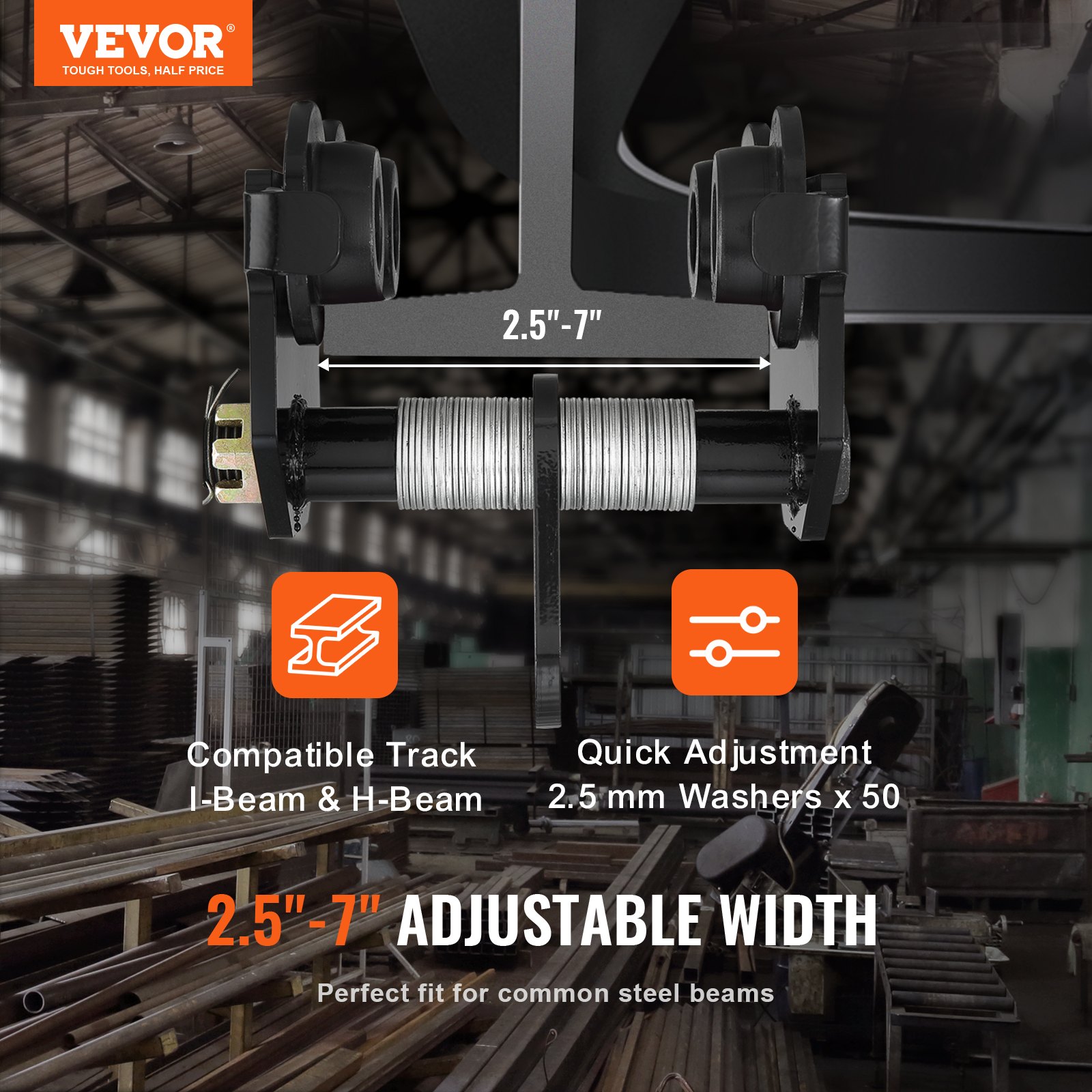 VEVOR Manual Trolley, 4400 lbs/2 Ton Load Capacity Manual - Image 2