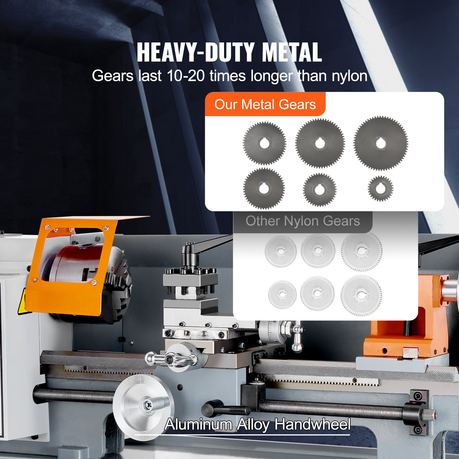 VEVOR Metal Lathe Machine Manual, Benchtop, 0-2200 RPM