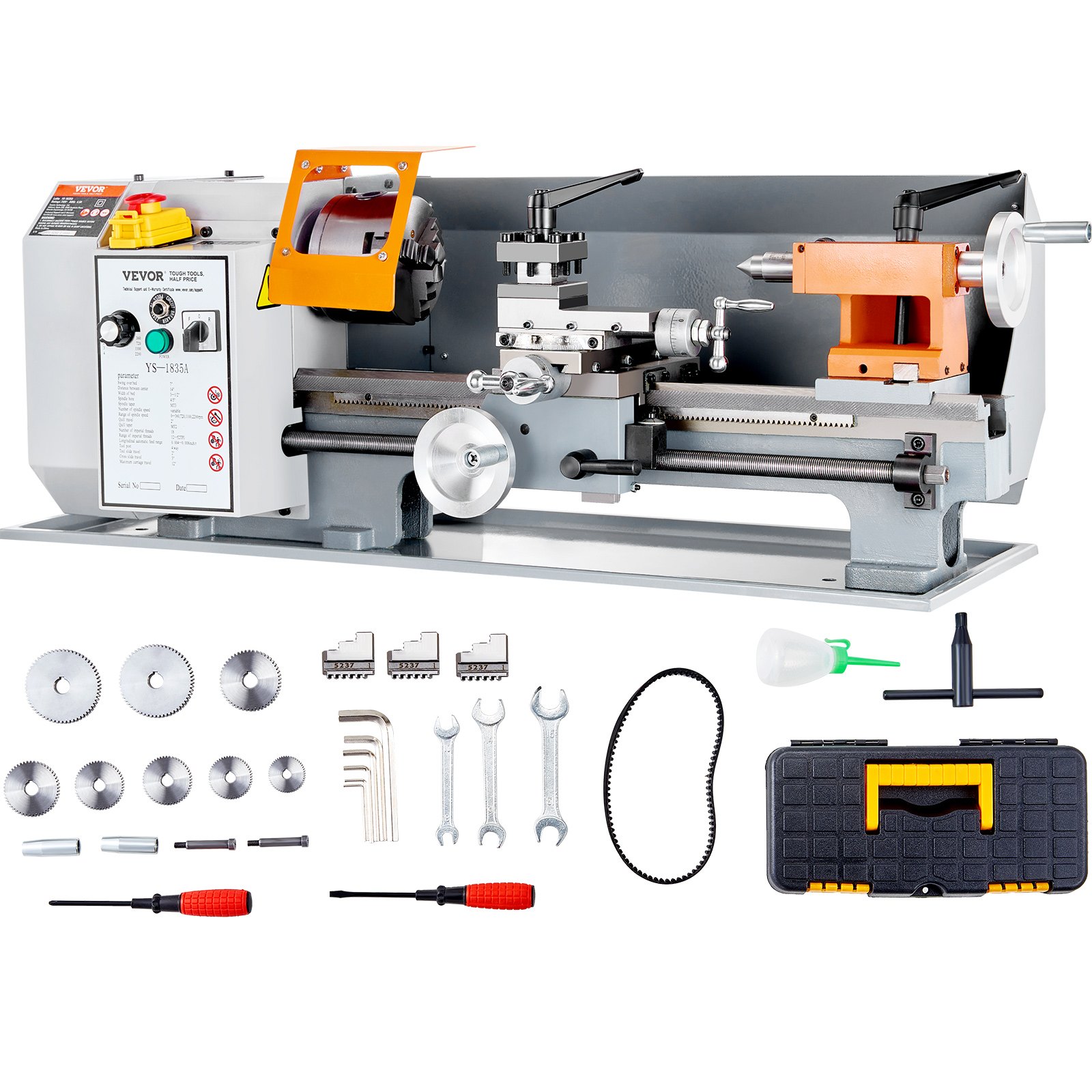 VEVOR Metal Lathe Machine Manual, Benchtop, 0-2200 RPM