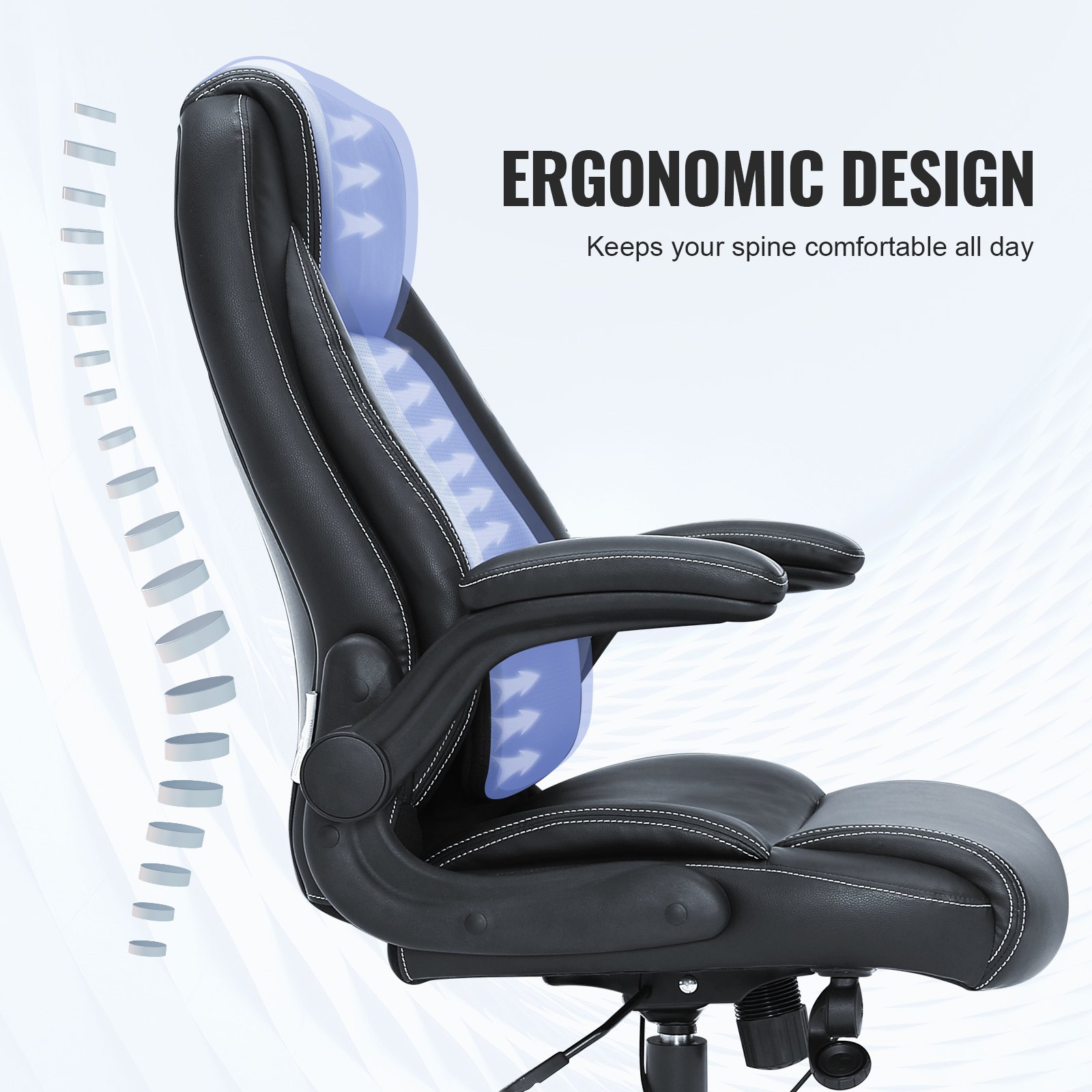 VEVOR Executive Office Chair with Cutting-edge Adjustable Lumbar Support Manual - Image 4
