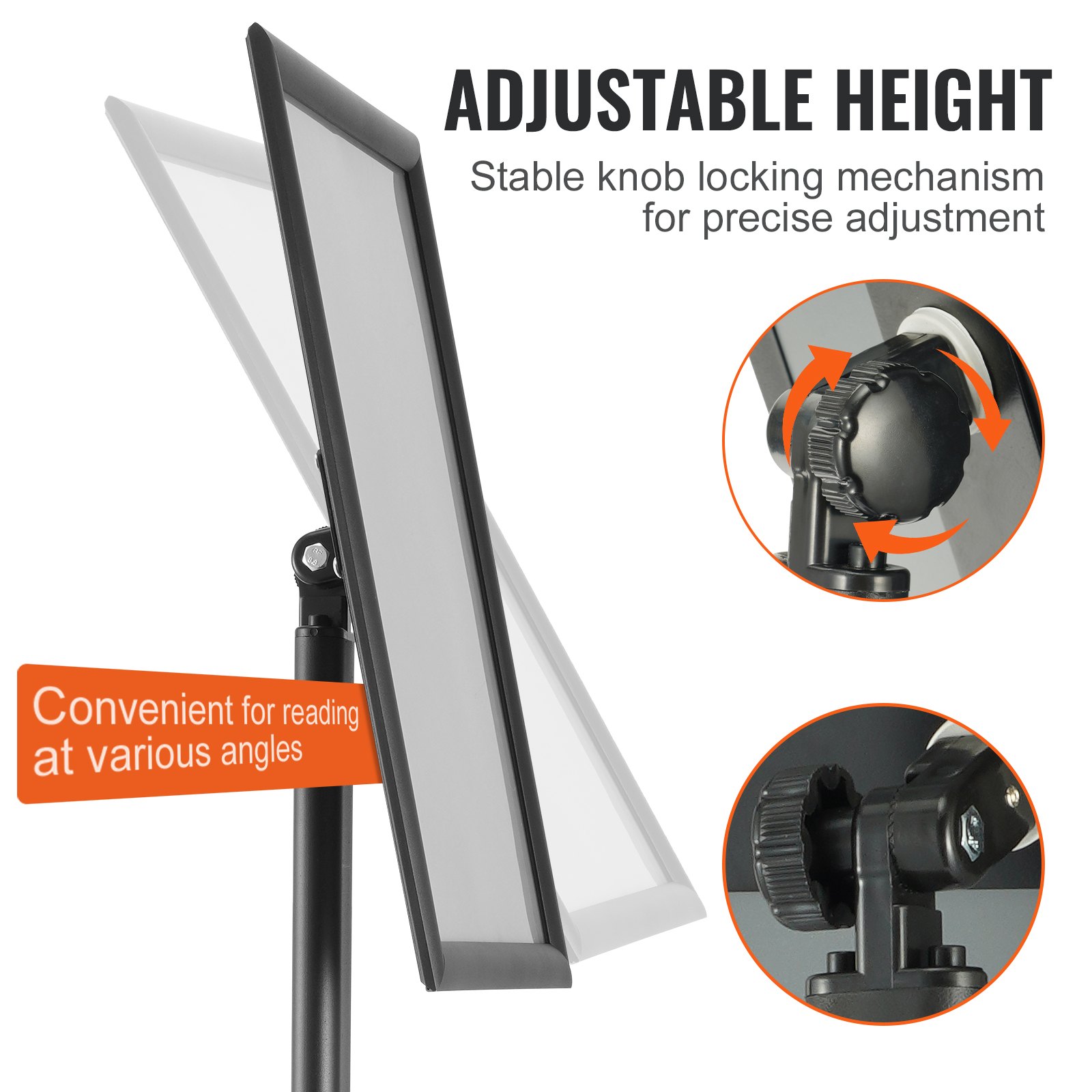 INNOVSIGN 6Packs Adjustable Pedestal Sign Holder Stand11x17 Inch, Floor Standing Poster Sign Stand For Vertical/Horizontal View Sign Stand,Outdoor/Indoor Standing Sign Holders(Black, Round