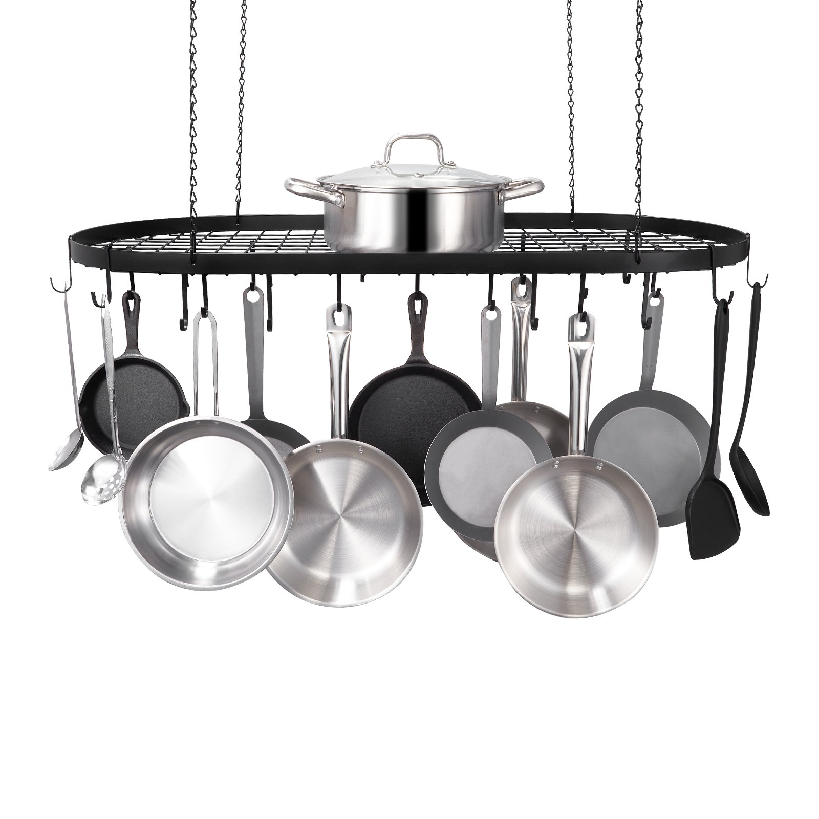VEVOR Hanging Pot Rack, 36 inch Hanging Pot Rack Ceiling Mount Manual