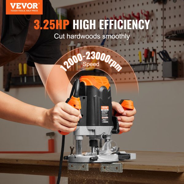 VEVOR Plunge Router, 3-1/4 HP, 120V, 12000-23000 RPM Manual