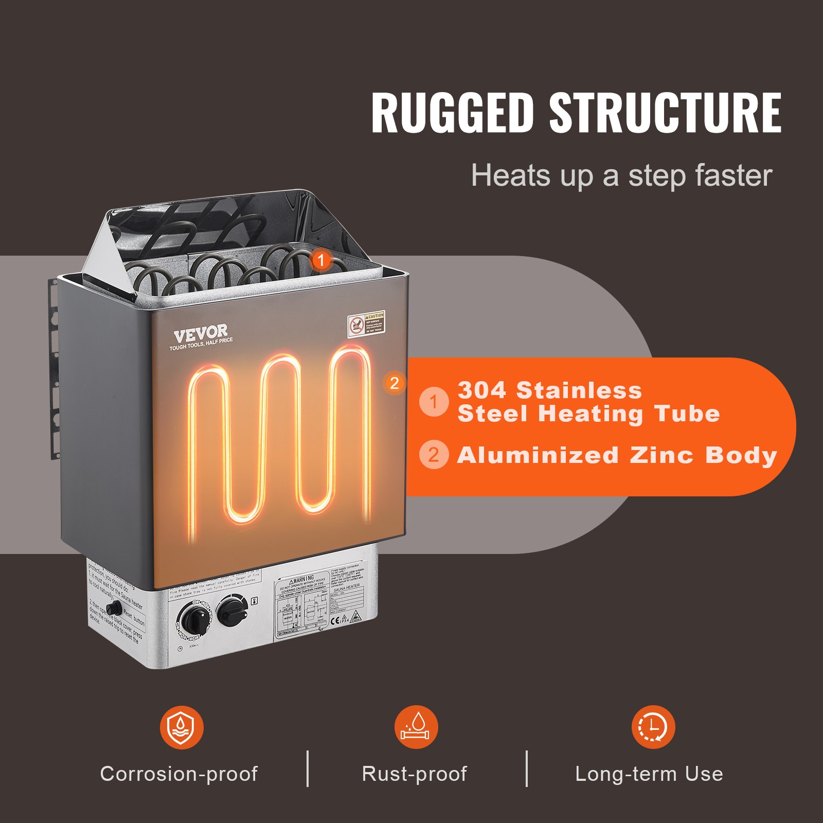 VEVOR Sauna Heater, 4.5KW 220V Electric Sauna Stove Manual - Image 3