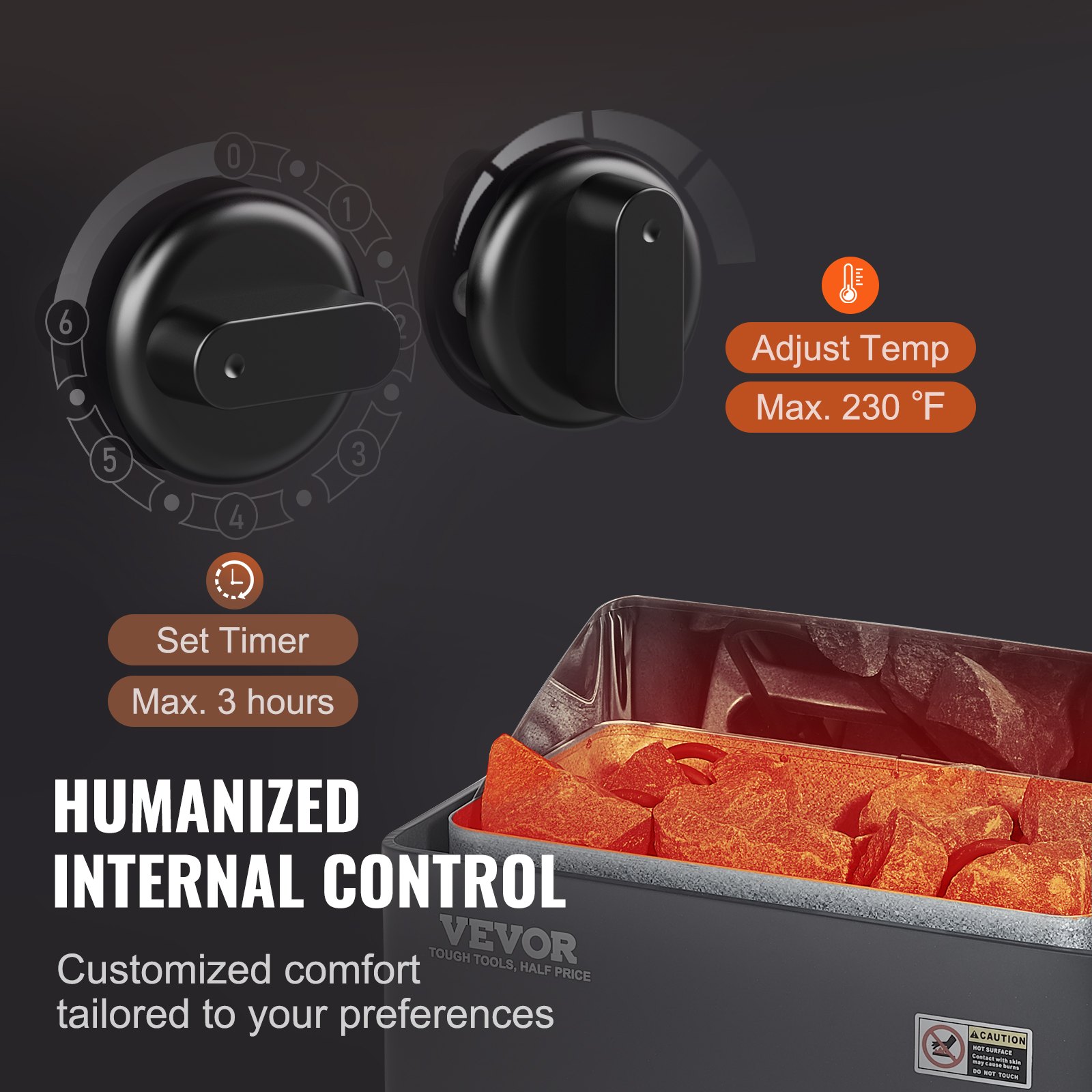 VEVOR Sauna Heater, 4.5KW 220V Electric Sauna Stove Manual - Image 4