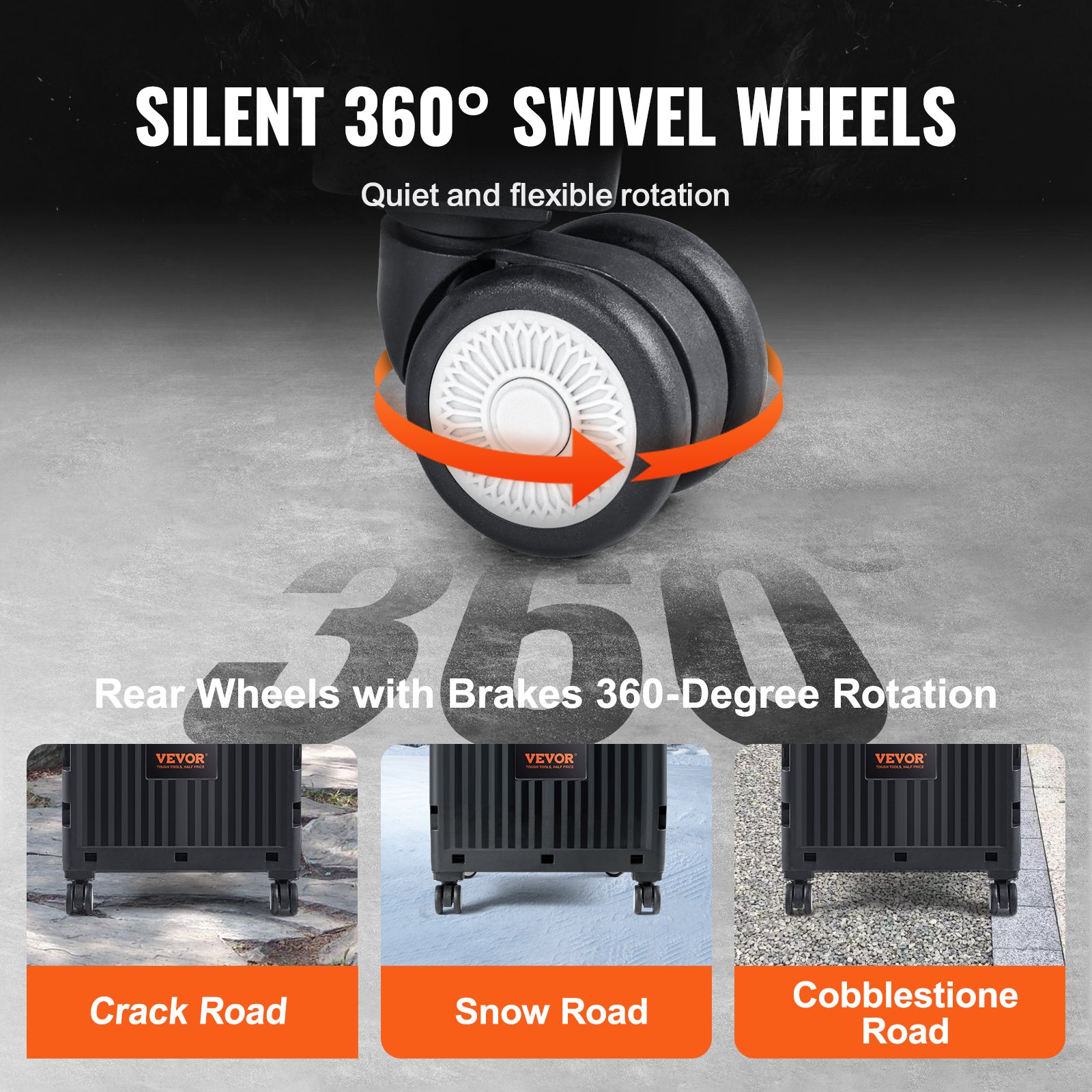 VEVOR Foldable Utility Cart, 110 lbs Load Capacity Black Manual - Image 5