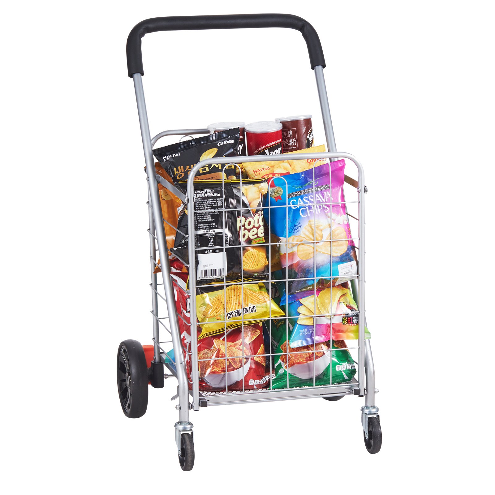 Portable Folding Personal Grocery Shopping Cart With Wheels