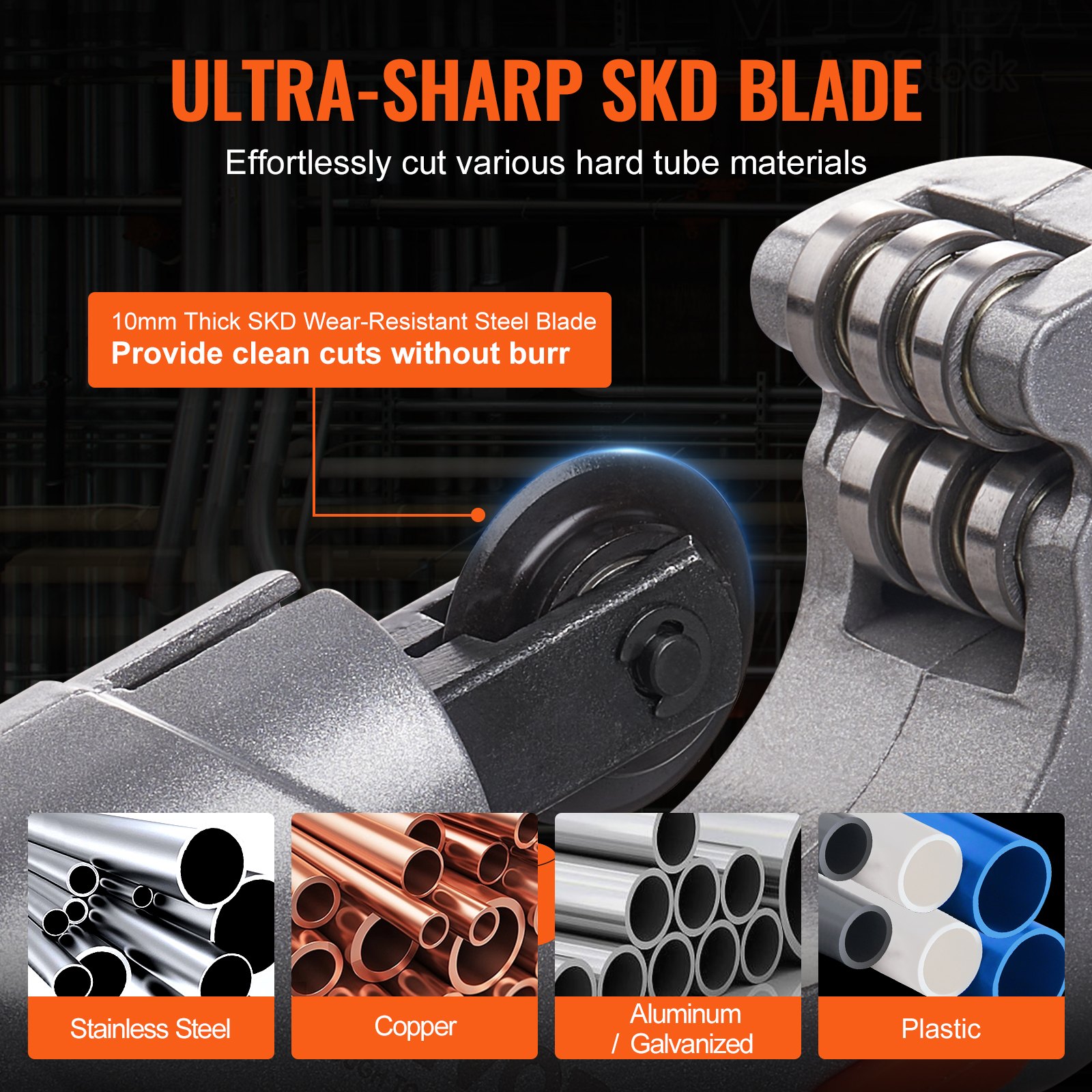 VEVOR 3PCS Tubing Cutter Set - Heavy Duty Pipe Cutter 3/16"-2"OD, Mini Tube Cutter 1/8"-7/8" Manual - Image 4