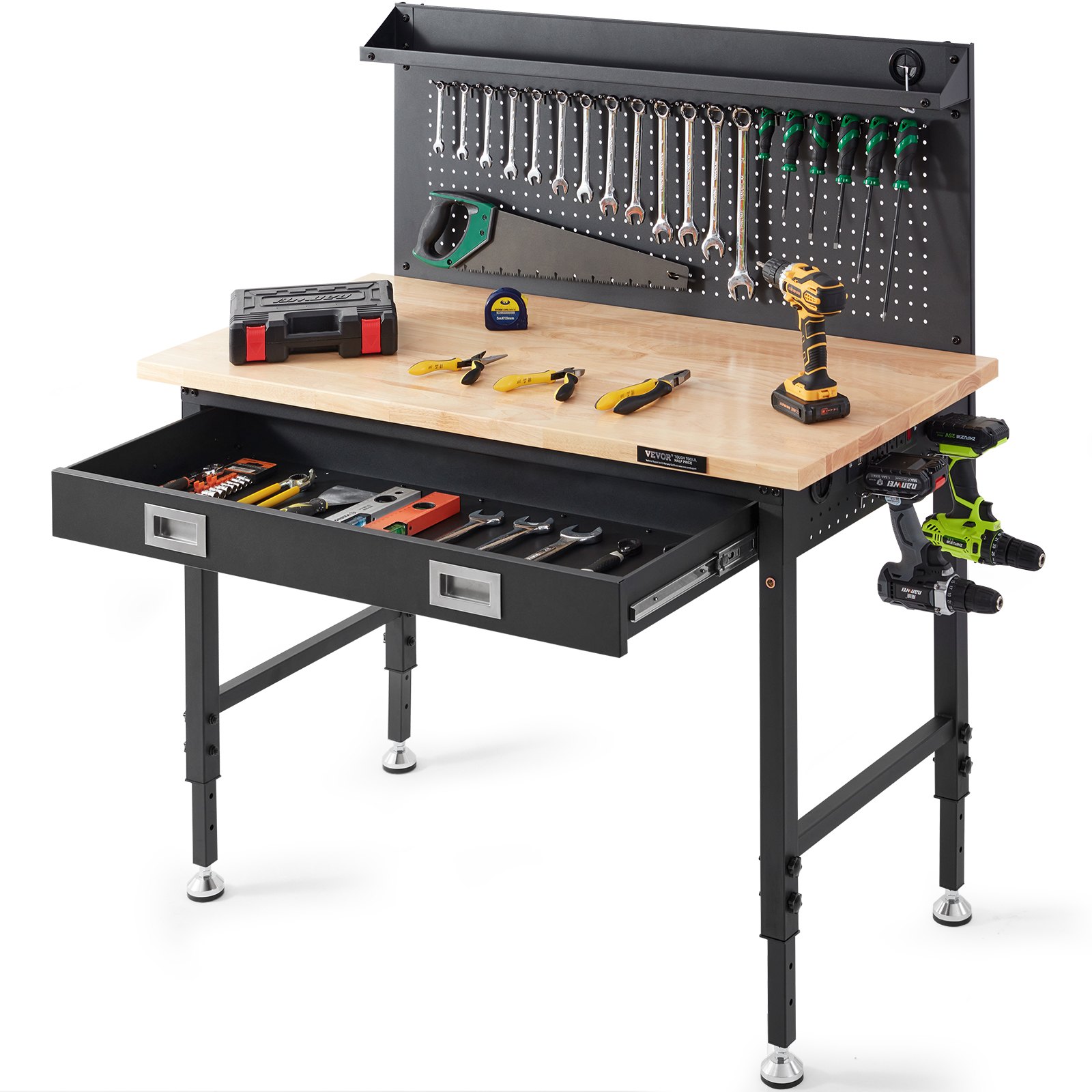 VEVOR Workbench Manual. Adjustable Height 28-39.5