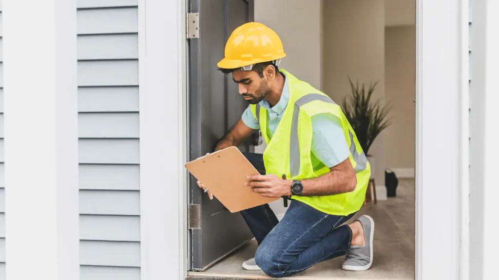 Person inspecting the house 
