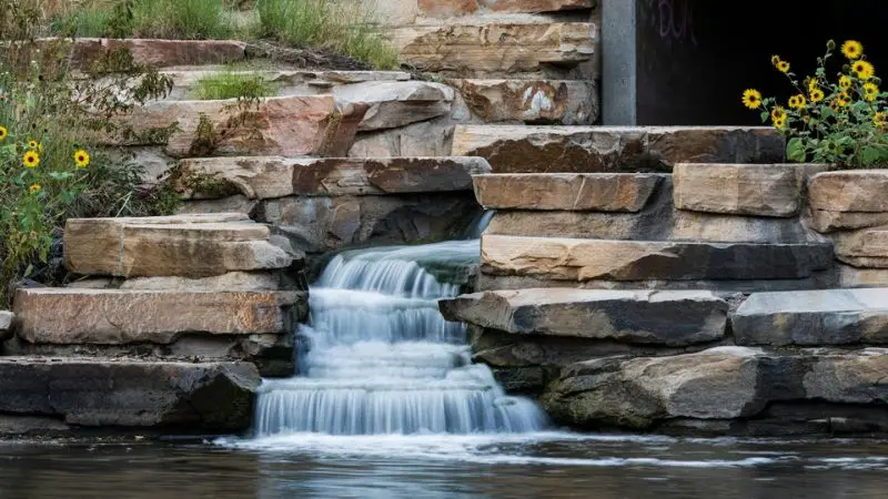 medium yard waterfall ideas