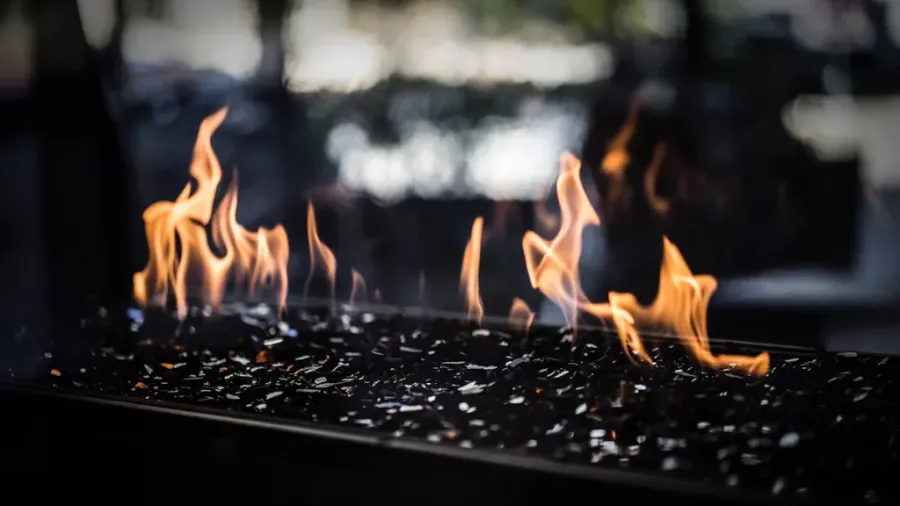 Fire pit burning