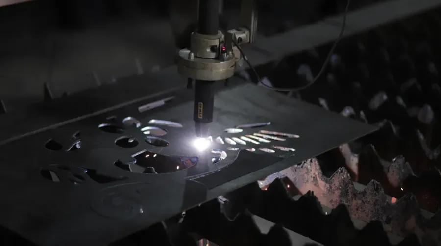 Plasma Cutter being used