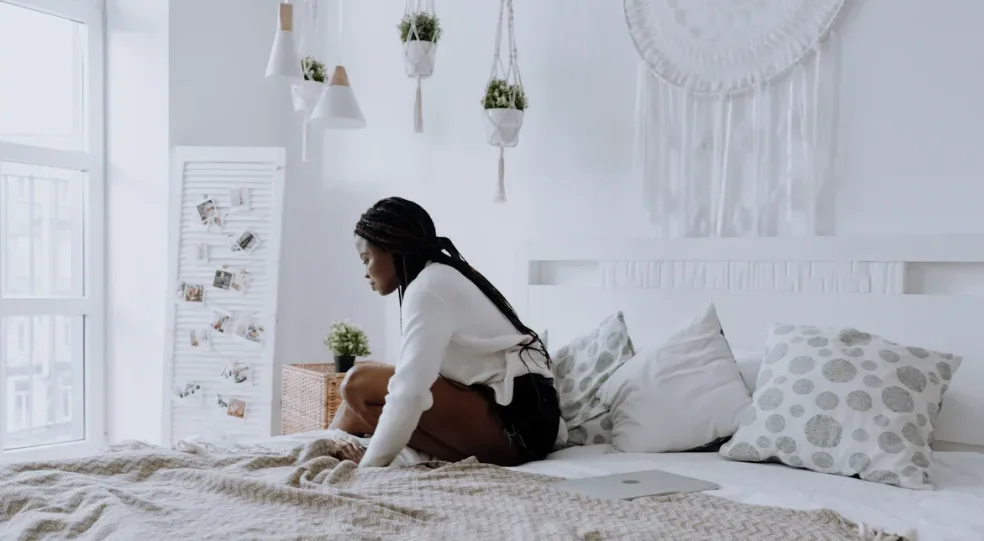 A beautiful white themed room