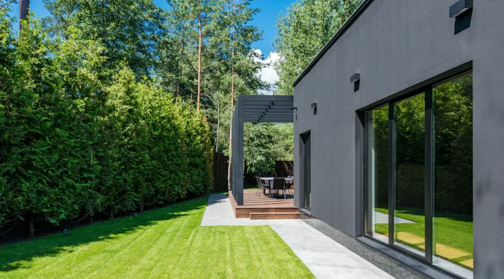 The backyard of a house