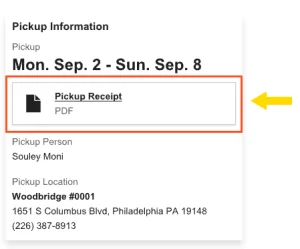 Step 5 Pickup your order
