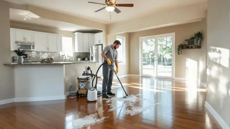 Sweep the tile floor