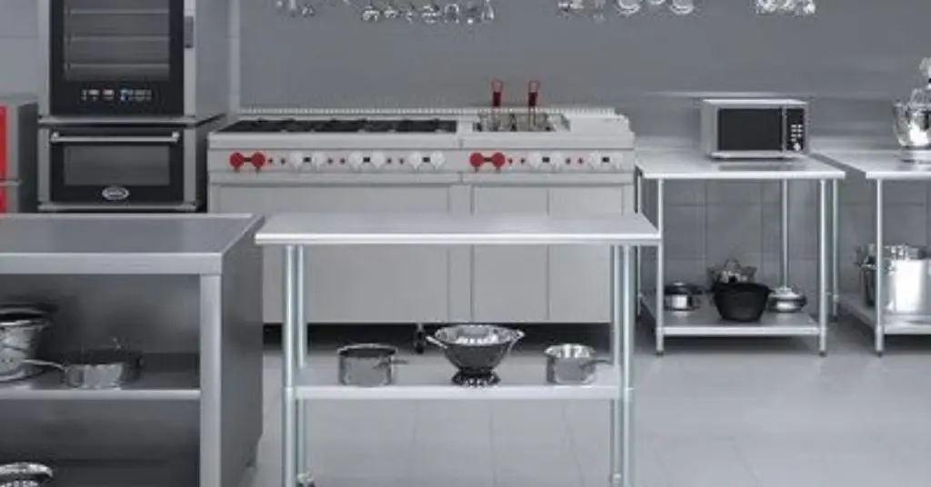 stainless steel table with wheels