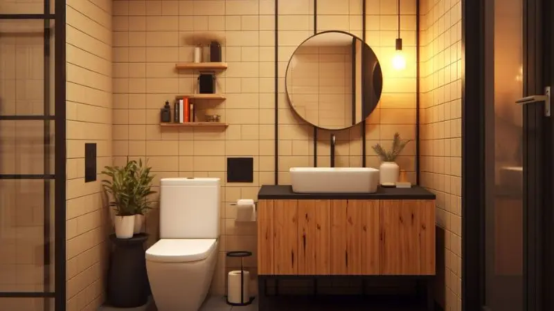 floating shelves decor for modern bathroom ideas