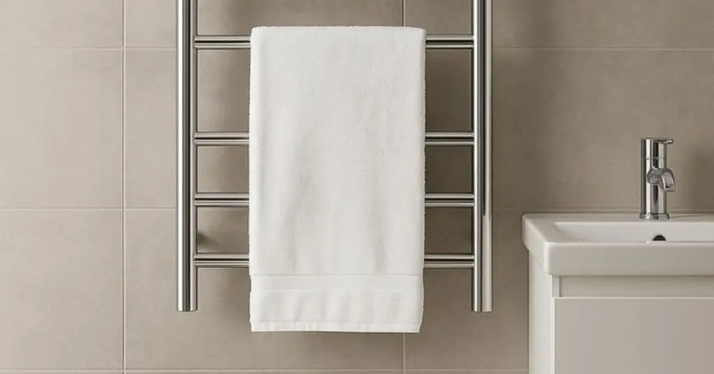 towel warmer in a bathroom