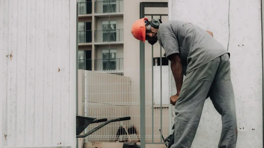 person using jackhammer