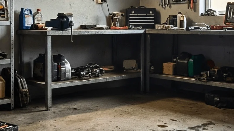 Perfect location to store your bike lift motorcycle stands safely