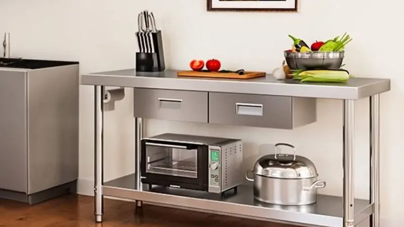 Top stainless steel table for the kitchen