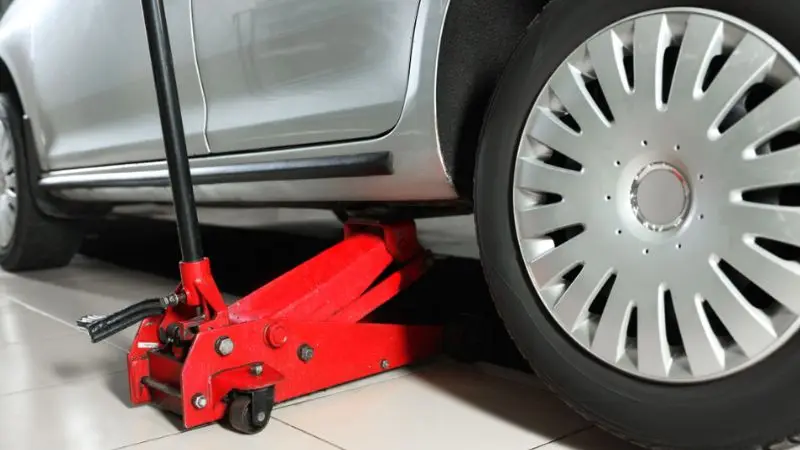 Car jack stands for oil change