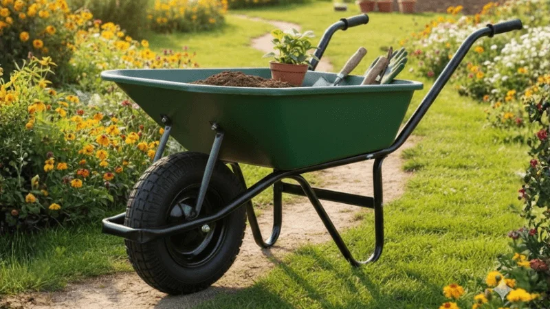 utility cart placed in the garden
