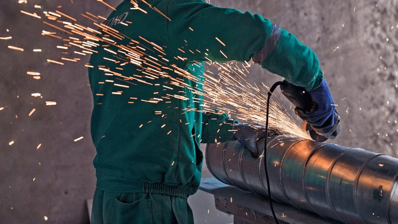 welding of a steel in construction site