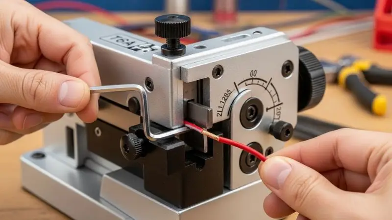 Alignment of the stripping wire machine
