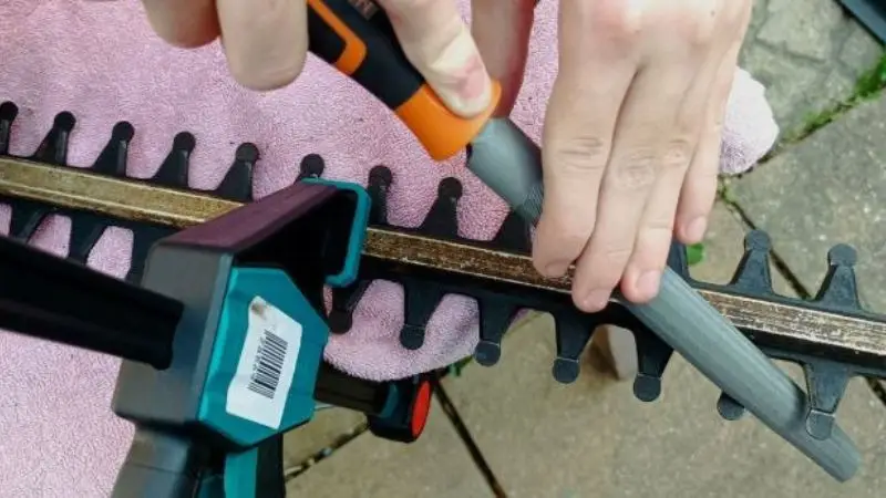 How to sharpen a hedge trimmer step by step