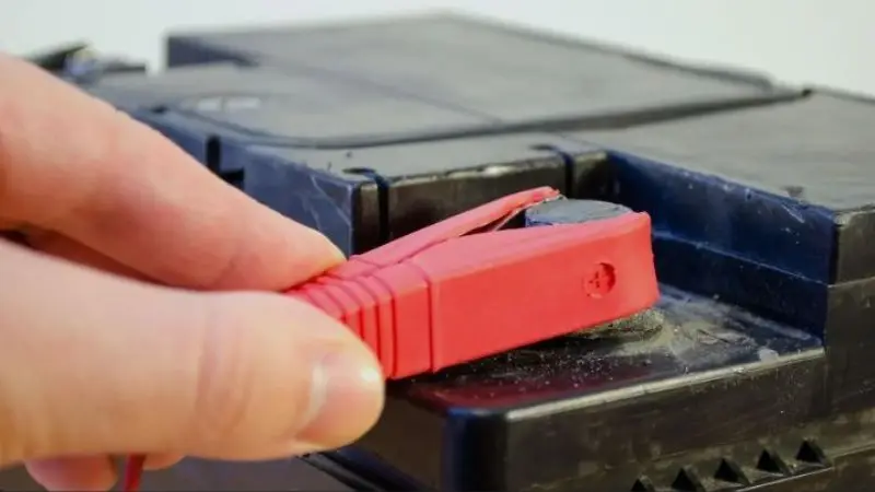 jump-starting lawn mower battery charger