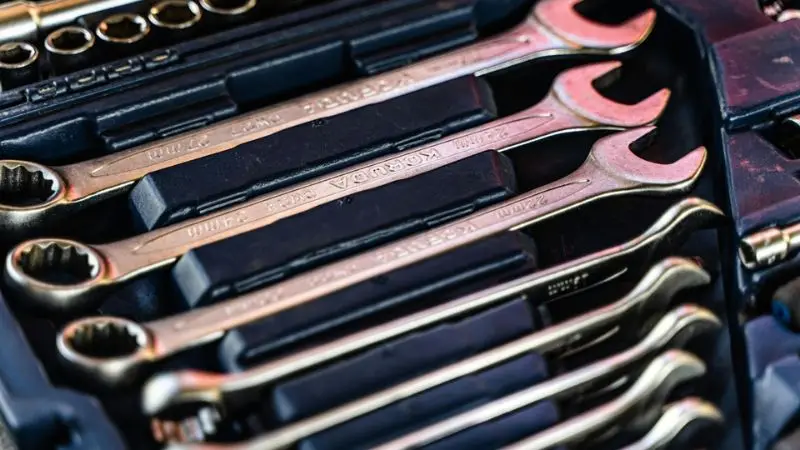 store a combination wrench set in an organized place