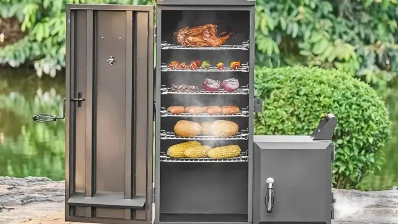  rolling grill cart with essential materials and tools