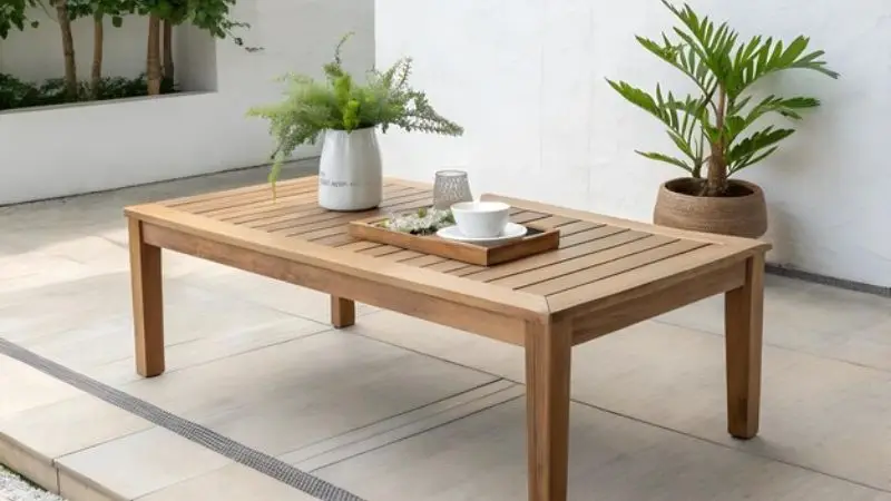 Choose a rectangular patio table for the outdoor space