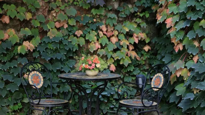 small wrought iron patio table