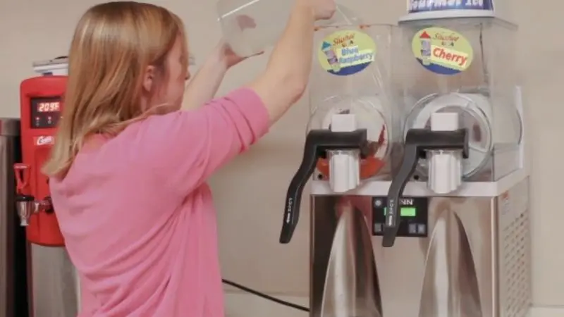 weekly and monthly cleaning of the slushy machine
