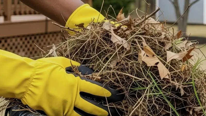 step-by-step spring yard cleanup process