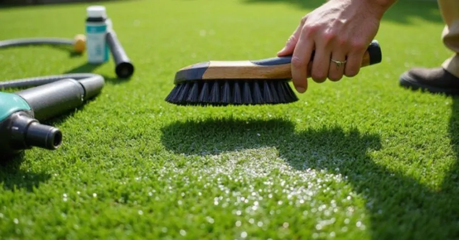 how to clean fake grass​