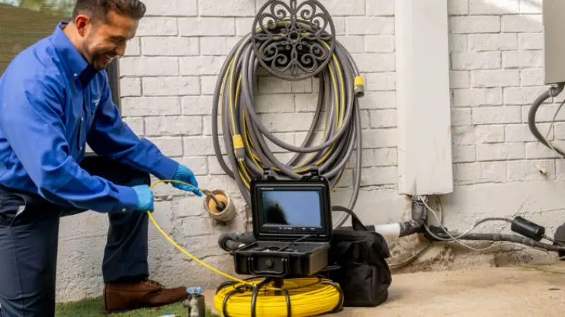 How does a drain inspection camera work