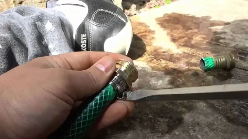easy step-by-step process of replacing the garden hose end