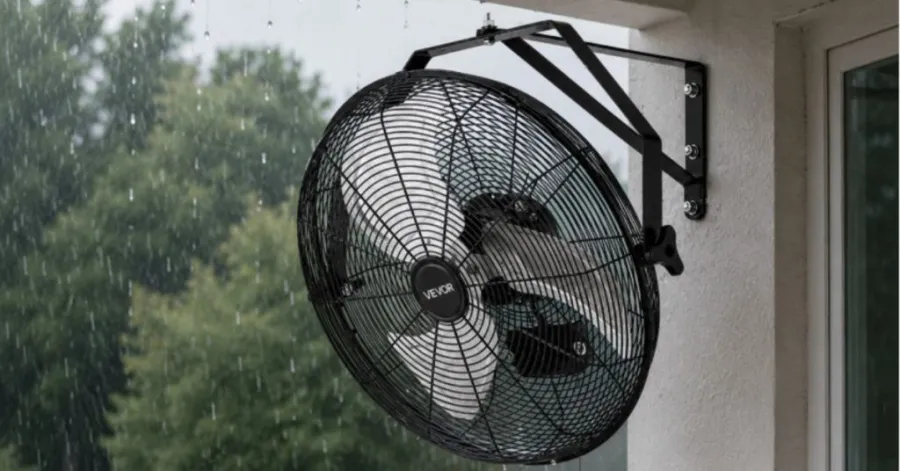 corner wall mount fan