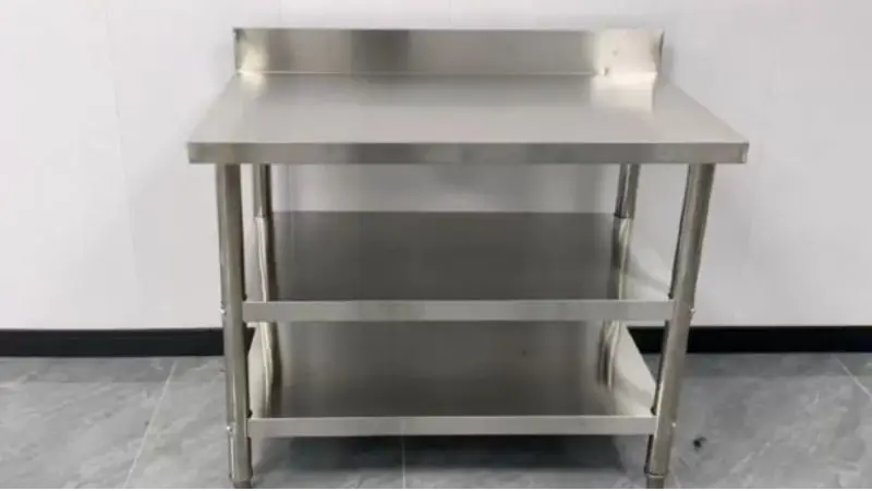 storage and organization for a stainless steel working table