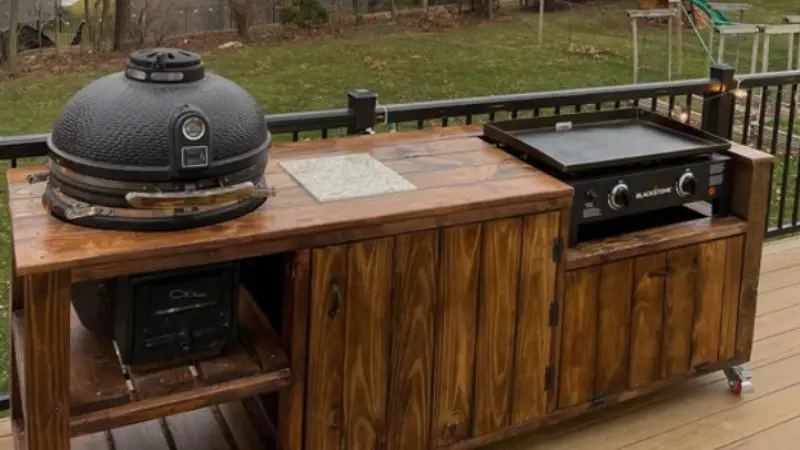 top outdoor grill carts with storage
