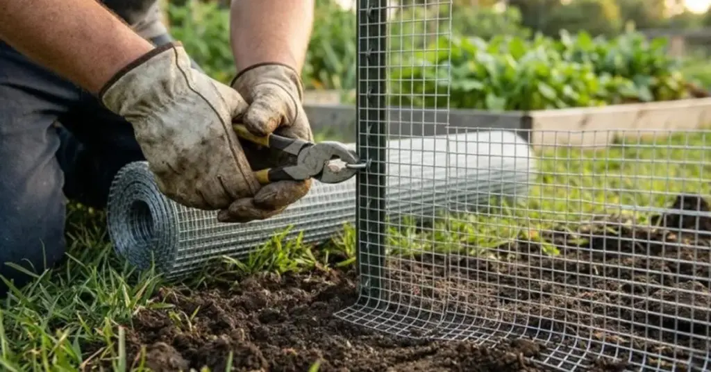 chicken wire garden fence