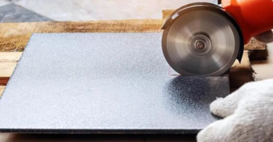 cutting bricks with a grinder