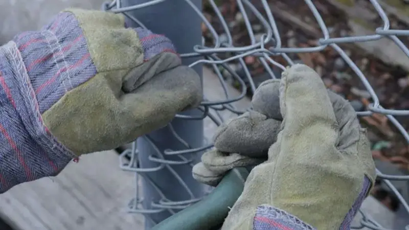 Chicken wire fence installation